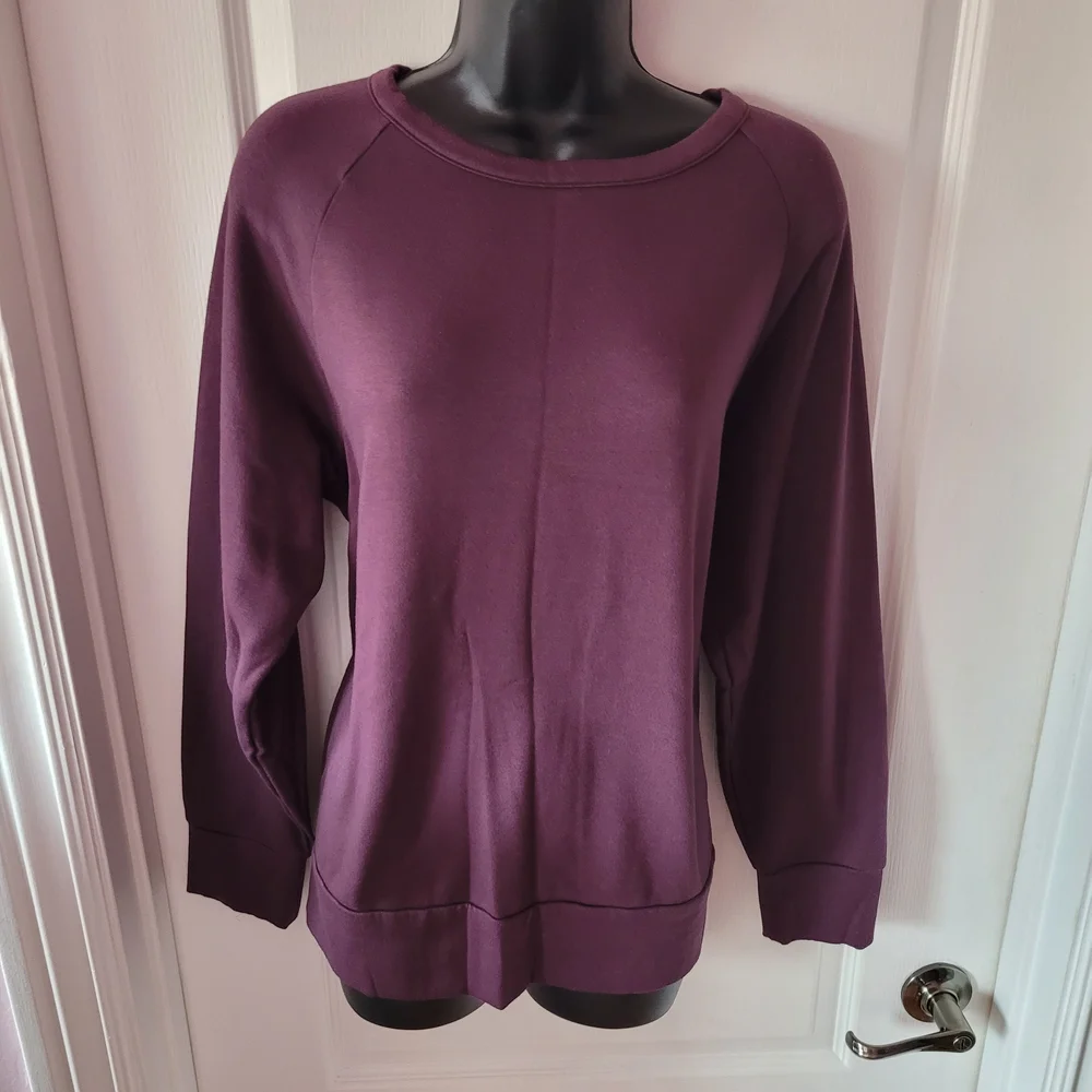 Eddie Bauer Womens Long Sleeve Sweatshirt Purple Size Large